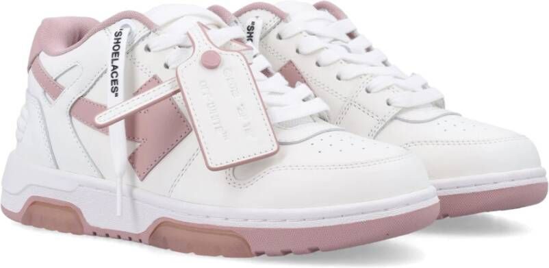 Off White Casual Sneakers met Pijl Detail Pink Dames