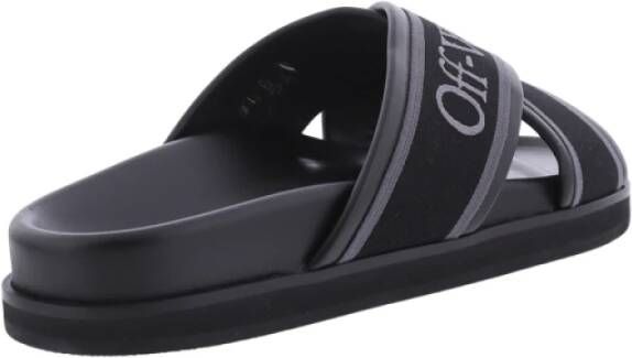Off-White Slippers met logoband Zwart - Foto 3