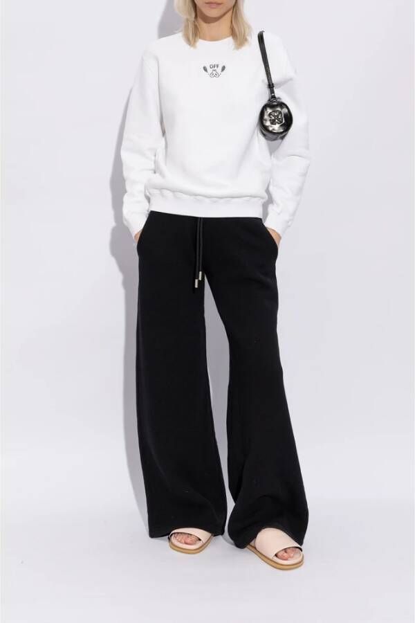 Off-White Leren slippers met logoprint Beige - Foto 4