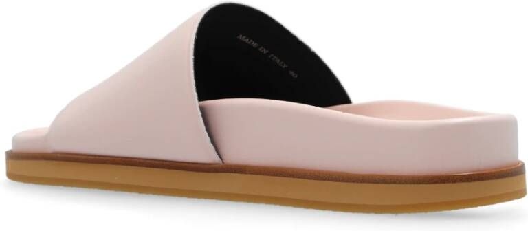 Off-White Leren slippers met logoprint Beige - Foto 6