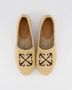 Off White Geborduurde Arrow Raffia Espadrilles Beige Dames - Thumbnail 14