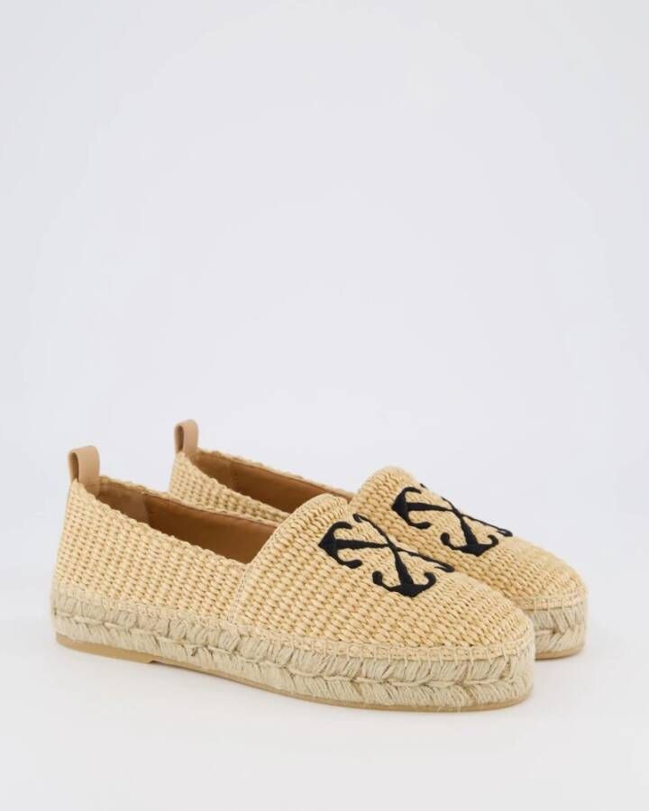 Off White Dames Raffia Arrow Espadrillas Beige Dames