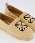 Off White Geborduurde Arrow Raffia Espadrilles Beige Dames - Thumbnail 16