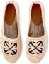 Off White Geborduurde Arrow Raffia Espadrilles Beige Dames - Thumbnail 10