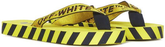 Off-White Industrial teenslippers met diagonale streep Geel - Foto 2
