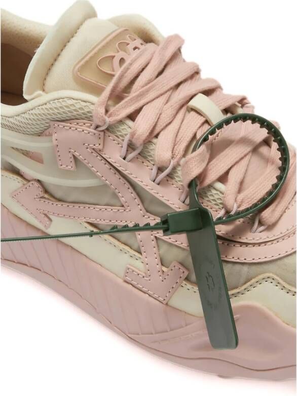 Off White Futuristische Roze Beige Sneakers