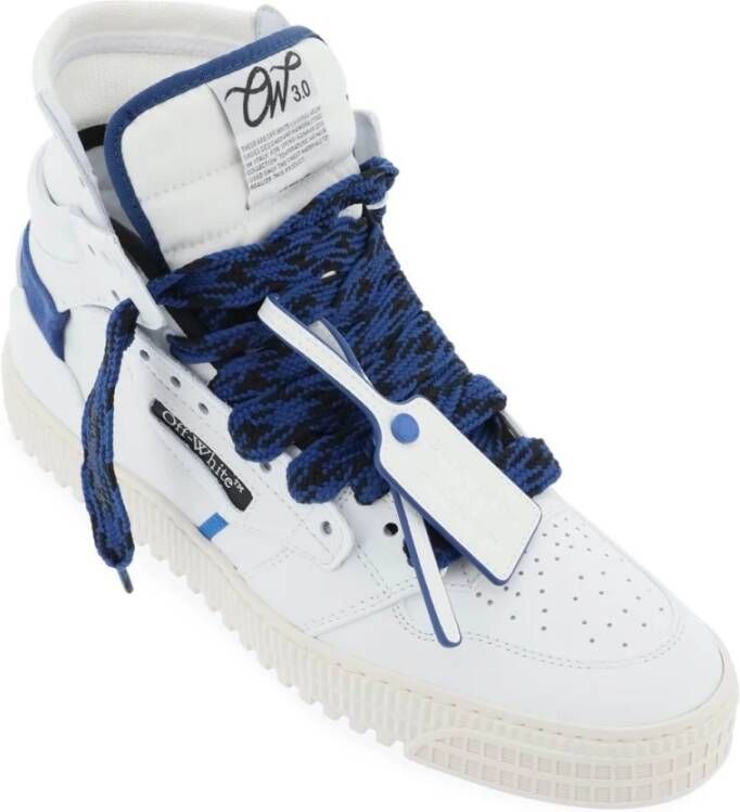 Off White Geperforeerde Leren Sneakers met Gebreide Enkel White Heren