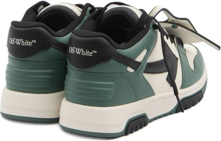 Off White Groene Sneakers Hybride Ontwerp Rubberen Zool