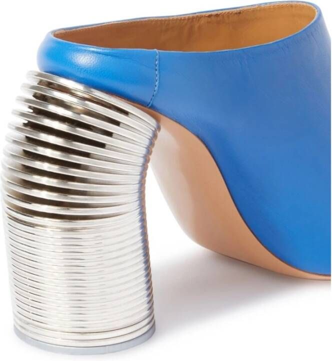 Off White Heeled Mules Blauw Dames