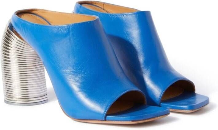 Off White Heeled Mules Blauw Dames