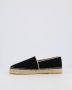 Off White Zwarte Stoffen Espadrille Casual Schoen - Thumbnail 8