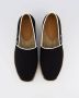 Off White Zwarte Stoffen Espadrille Casual Schoen - Thumbnail 9