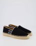 Off White Zwarte Stoffen Espadrille Casual Schoen - Thumbnail 10
