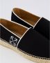 Off White Zwarte Stoffen Espadrille Casual Schoen - Thumbnail 11