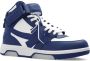Off White Mid Top Sneakers met Velcro Sluiting Blue Dames - Thumbnail 10