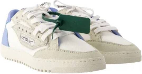 Off White Italiaanse Slip-On Leren Sneakers Blauw Dames