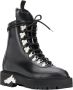 Off White Leather Hiking Boot Dames Zwart - Thumbnail 3