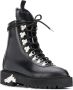 Off White Leren Enkellaarzen Eco Bont Voering Black Dames - Thumbnail 2