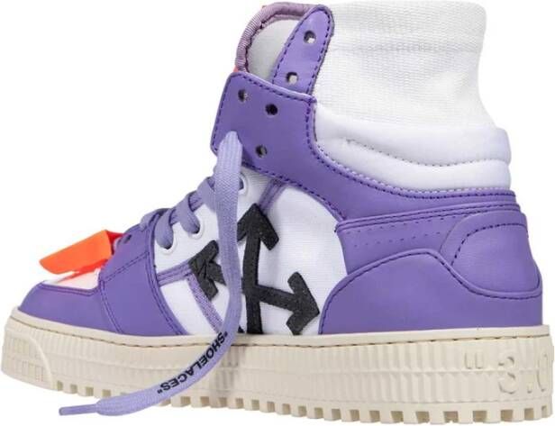 Off White Leren High-top Sneakers met Rubberen Zool