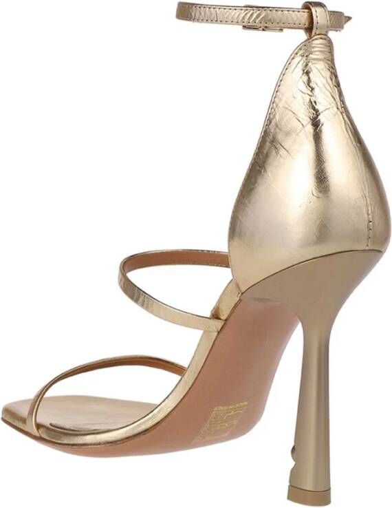 Off White Leren Sandalen met Hak