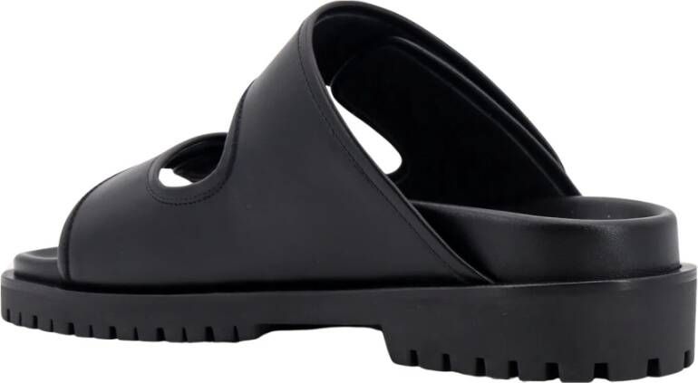 Off White Leren sandalen met verstelbare band Black Heren