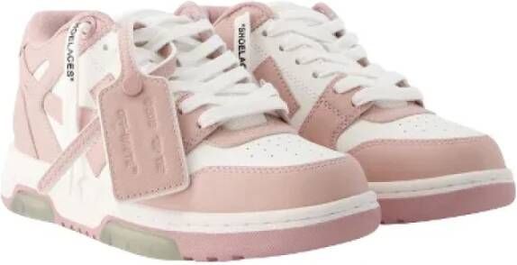 Off White Leren sneakers in roze-wit roze Dames