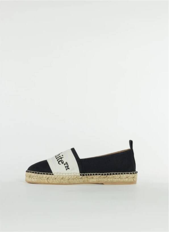 Off White Stijlvolle Linnen Espadrilles voor Vrouwen Black Dames