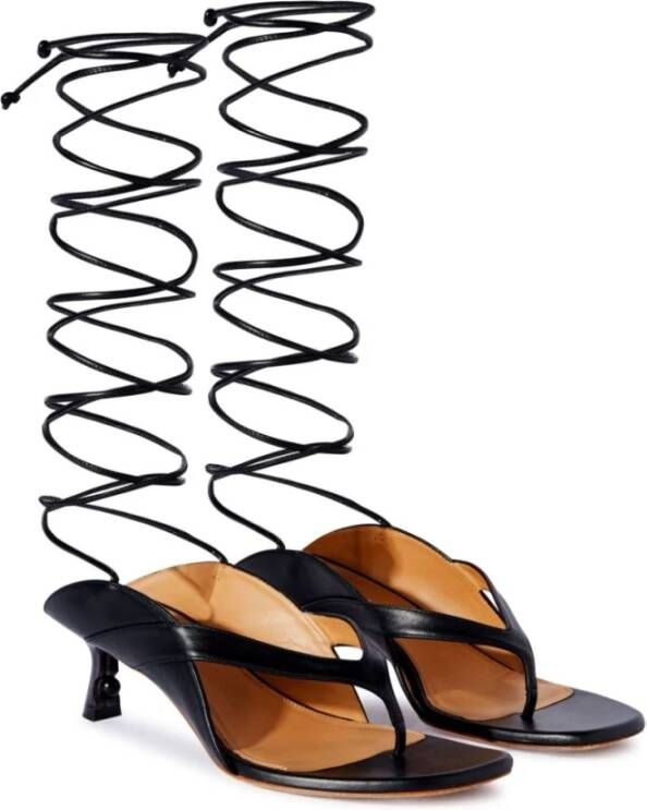 Off-White Lollipop leren sandalen Zwart - Foto 4