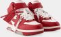 Off White Mid Top Sneakers van glad kalfsleer Rood Dames - Thumbnail 2
