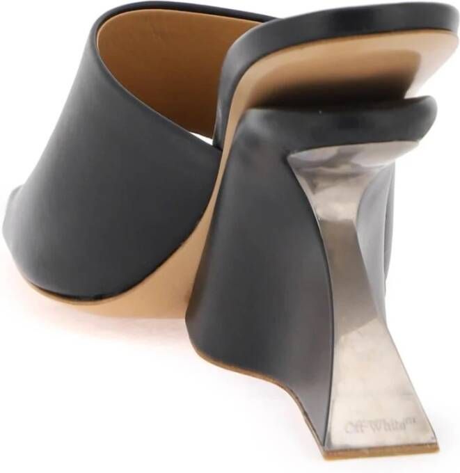 Off-White Jug leren sandalen met sleehak Zwart - Foto 10