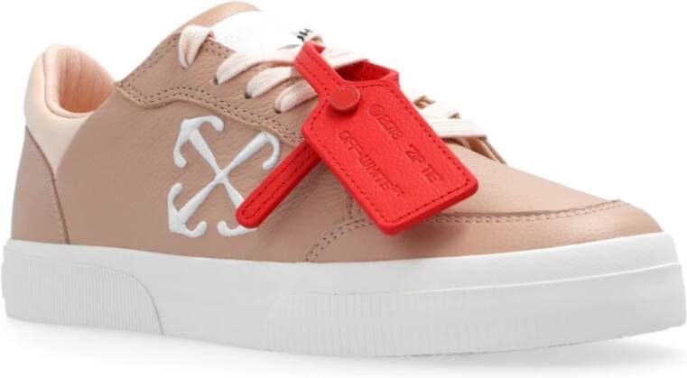 Off White Nieuwe Lage Vulkaan Sneakers Beige Dames