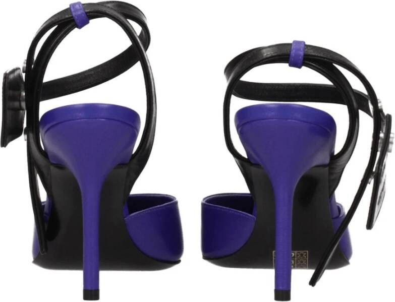 Off White Paarse Leren Hoge Hakken Pumps