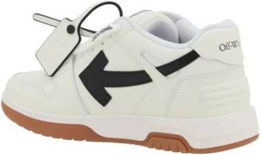 Off White Pijl Logo Leren Sneakers met Ritslabel White Heren