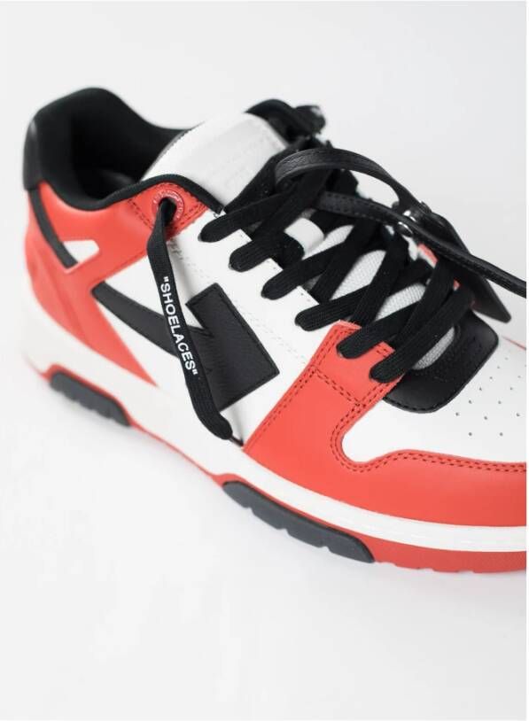 Off White Sneakers Rood Heren