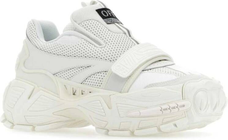 Off White Witte leren en mesh instappers White Heren