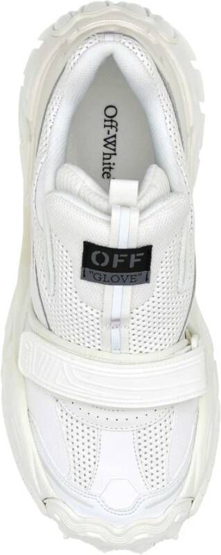 Off White Witte leren en mesh instappers White Heren