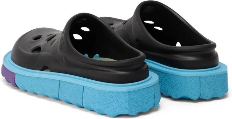 Off White Sponge Slippers met Geperforeerd Detail Black Heren