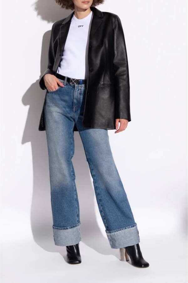 Off-White Spring leren enkellaarzen Zwart - Foto 3