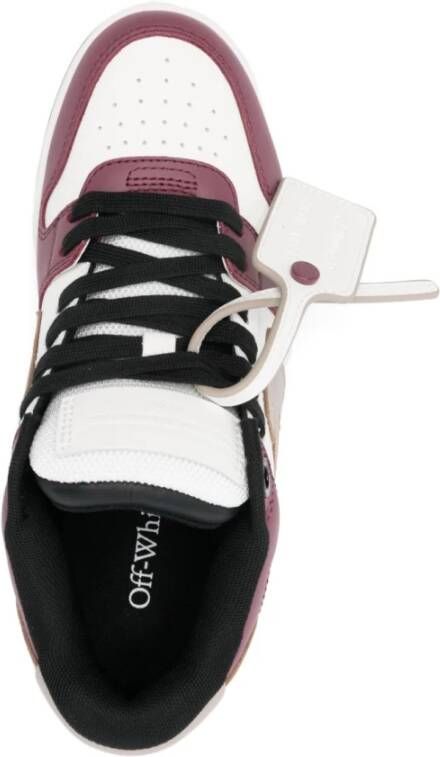 Off White Stijlvol Wit Bordeaux Sneakers