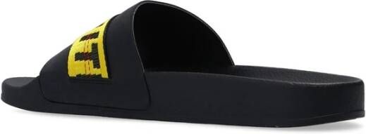 Off White Teenslippers Sliders Zwart Heren
