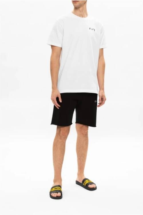 Off White Teenslippers Sliders Zwart Heren