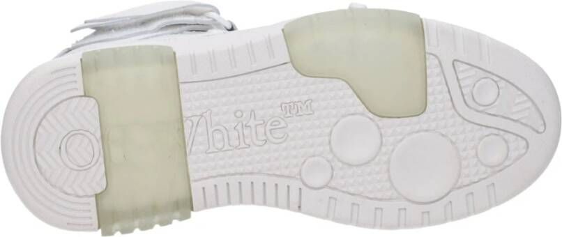 Off White Witte Leren High Tops Sneakers