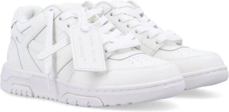 Off White Witte Leren Sneakers met Geperforeerde Details White Dames