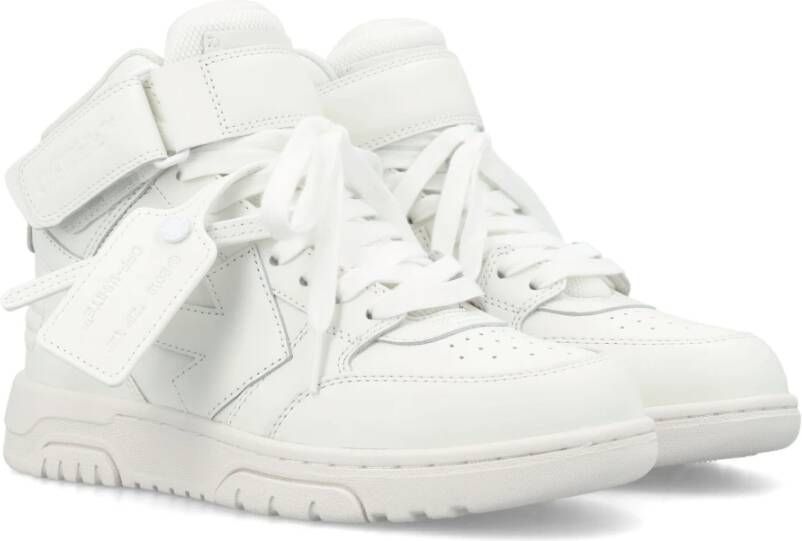 Off White Witte Mid-High Sneakers met Geperforeerde Details White Dames