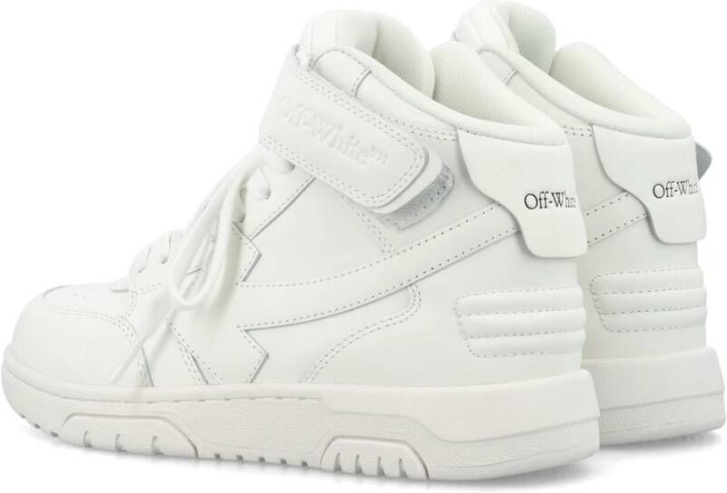 Off White Witte Mid-High Sneakers met Geperforeerde Details White Dames