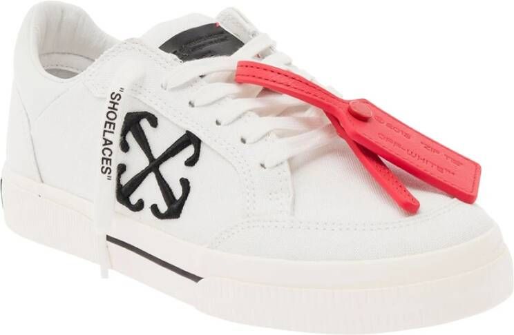 Off White Lage canvas sneakers met leren inzetstuk White Dames - Foto 8