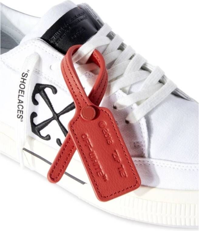 Off White Lage canvas sneakers met leren inzetstuk White Dames - Foto 4