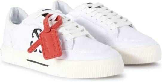 Off White Lage canvas sneakers met leren inzetstuk White Dames - Foto 6