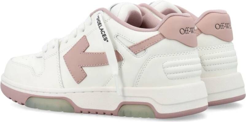Off White Witte Roze Leren Sneakers Trendy Stijl White Dames