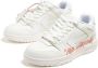 Off White Witte Slim Sneakers met Roze Accents Multicolor Dames - Thumbnail 4